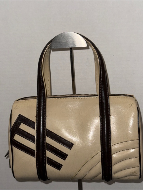 Etro Handbags - Etro Cream and Dark Brown Leather Bowling Satchel
